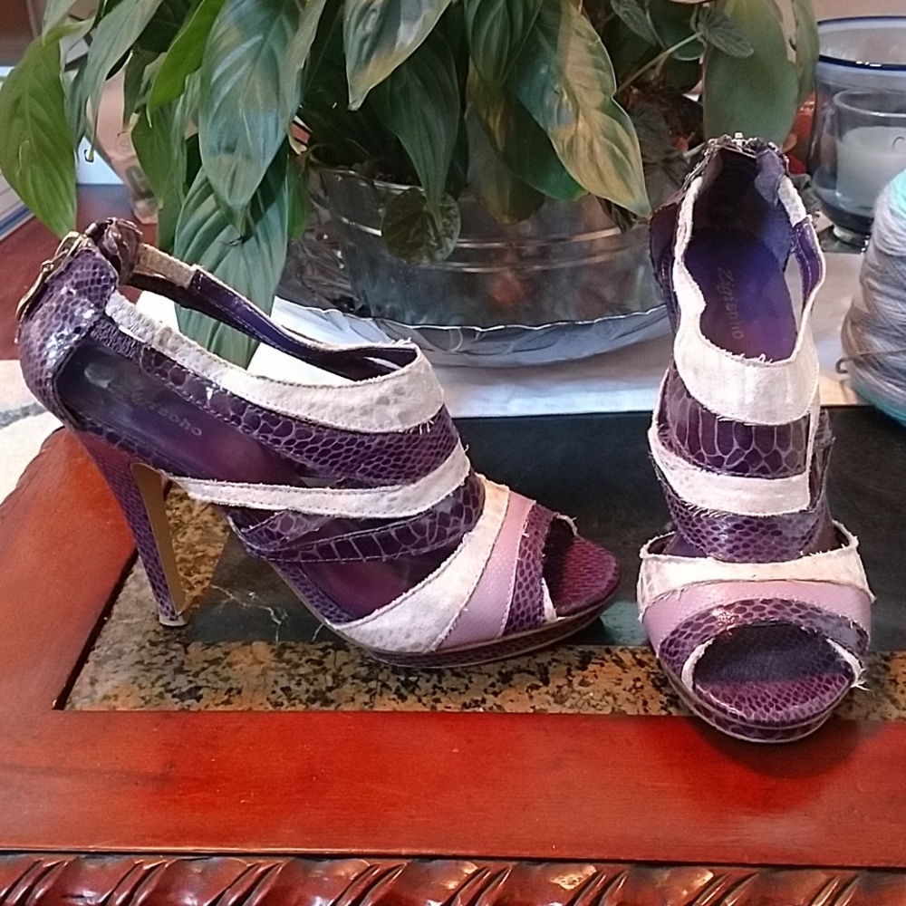 Snake print heels